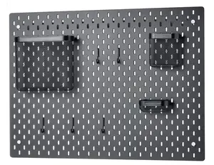 Ikea SKÅDIS Pegboard Combination, Black Wall Organizer Panel 30x22”, Modular Storage System with Hooks & Accessories – Space-Saving Desk & Office Organization Board