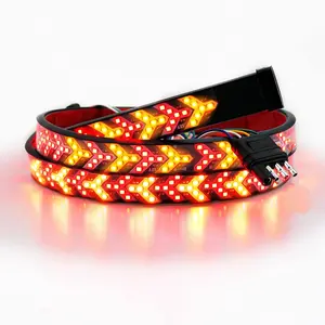 Fishbone Tailgate Light Bar 60 Inch, 528 LED Strip – Brake, Running, Sequential Turn Signal & Strobe Lights with 4-Pin Flat Connector for Truck Pickup SUV RV Trailer