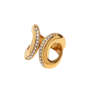 Parker Sculptural CZ Ring 18K Gold-Plated Non-Tarnish