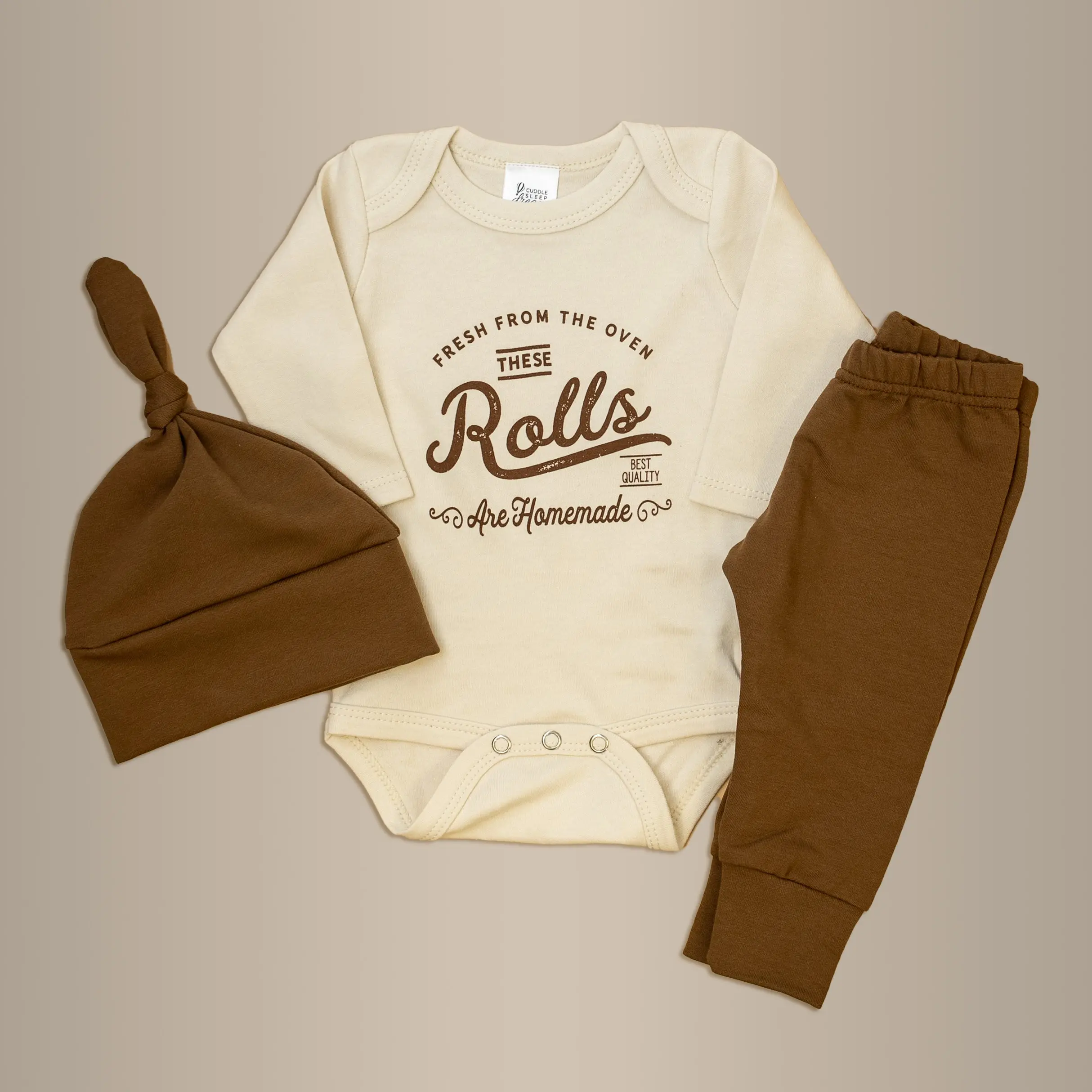 These Rolls are Homemade Onesie Bundle Personalized | Brown