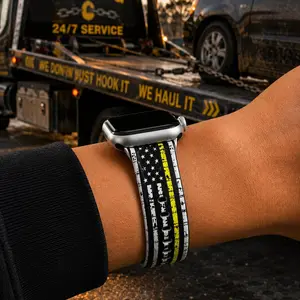 Thin Yellow Line Tow Truck Watch Band – Patriotic Recovery Operator Smartwatch Strap