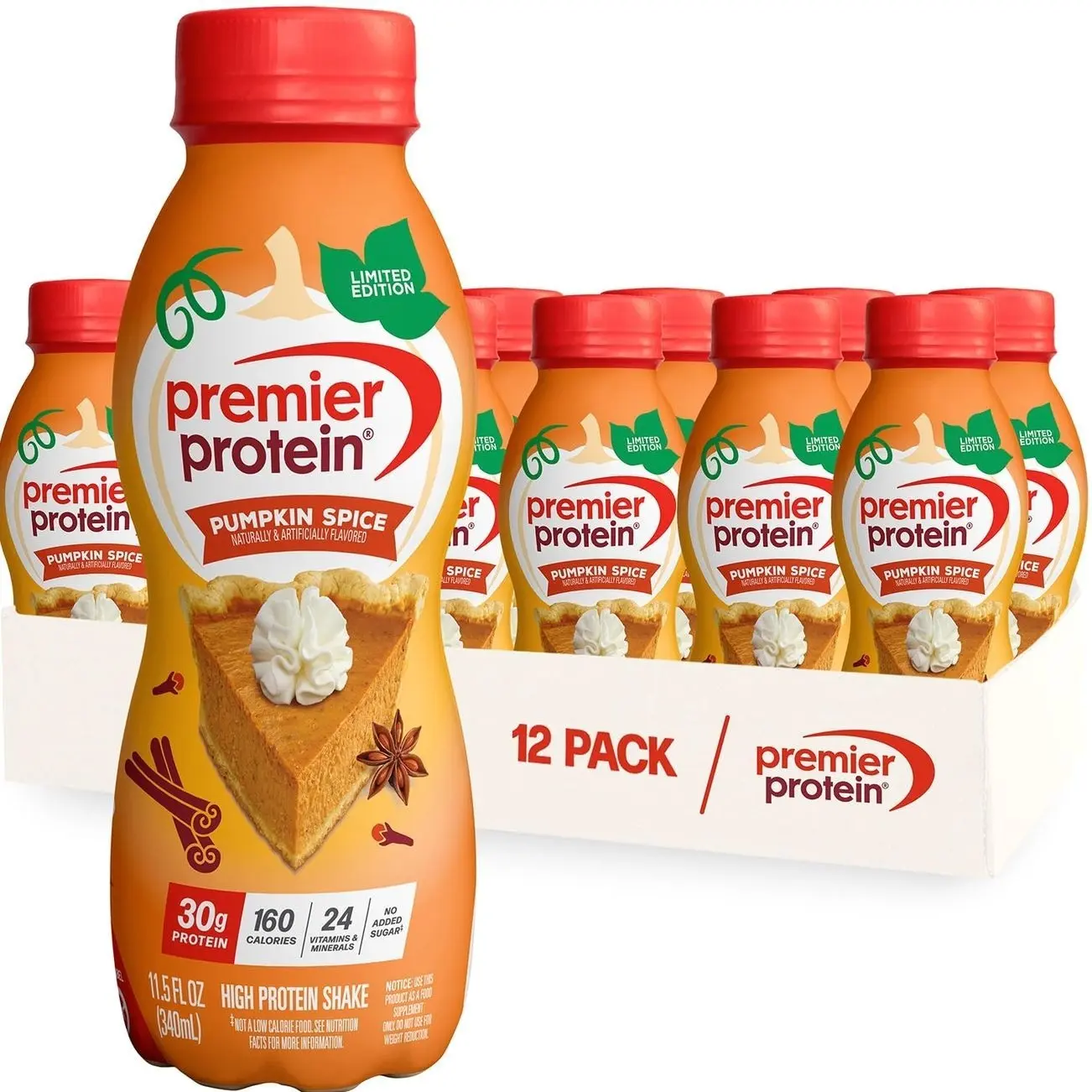 Premier Protein LIMITED EDITION 30g Shake, Pumpkin Spice, 12 Pac