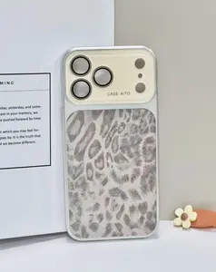 Leopard Print iPhone Case, Expandable Camera Window Smartphone Accessory - TPU-Polycarbonate Material, Stylish Protective Cover for Mobile Devices & Electronics Accessories