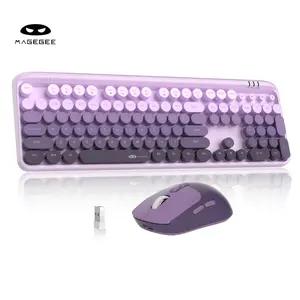 MageGee V920 Creamy Keyboard And Mouse with Round Keycaps(Not Bluetooth)Office Keyboard and Mouse Set,Gradient color,Full-Size, Sleep Mode, 2.4GHz,