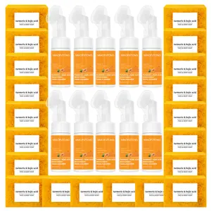 Turmeric Personal Care Set – Includes Turmeric Kojic Acid Soap & Cleansing Mousse. Unisex Body & Face Skincare Kit for Daily Cleansing and Moisturizing. Perfect for Both Shower and Facial Use Moisturizer Cleanser Comfort Hydrate Moisture Hydrating