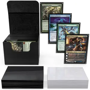 Invested Alliance MTG Deck Box (Black) | 100 Card Deck Box Kit - Includes Inner and Outer Sleeves. Ultra Compatible for Yugioh, TCG and Magic the Gathering.