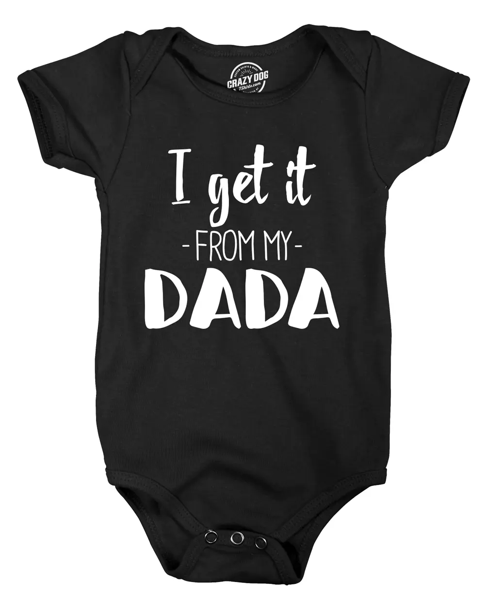I Get It From My Dada Funny New Dad Father's Day Baby Infant Creeper Bodysuit Funny Baby Onesies Dad Joke Clothes for Baby Funny Music Onesie Novelty Onesie Black