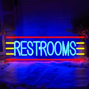Restroom LED Neon Sign, LED Light Backlit Colorful Novelty Lighting, Home Improvement Decor for Business Toilets, Home Bars, Led Neon Lights