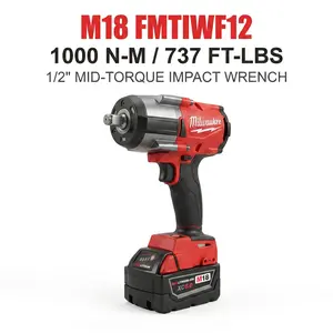 Milwaukee 1000N·m FMTIWF12 brushless electric impact wrench 4-Stage 738 ft-lb High Torque for Industrial Maintenance cordless power tool kit