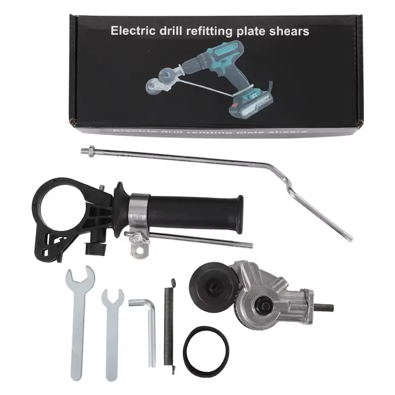 Attachment Electric Drill Electric Metal Cutter Drill Shearing Machine Electric Drill Plate Cutter Electric Drill Sheet Cutting Machine Portable Shearing Machine Drill Bit Metal Drill Attachment for Cutting Thin Iron Thin White Sheet Steel Aluminum
