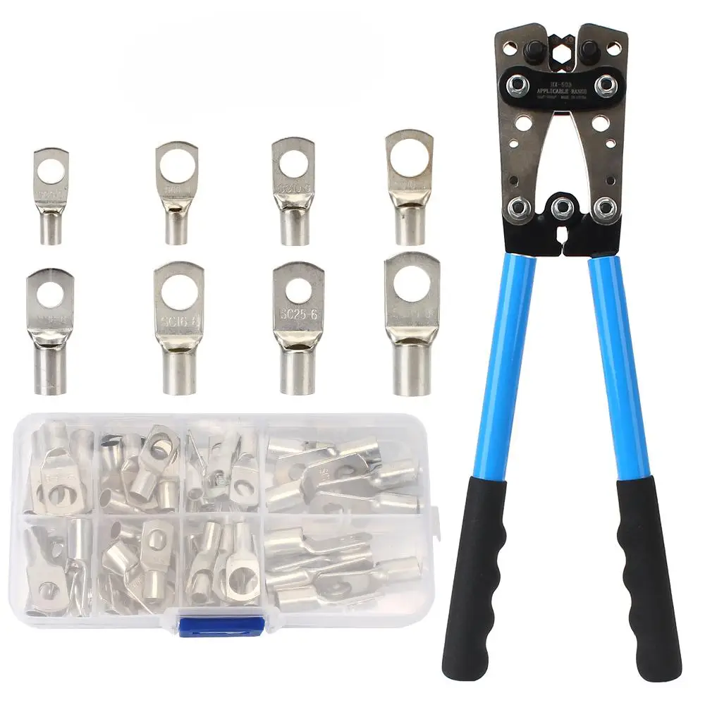 Crimping Pliers, Battery Terminal Welding Connectors Kit, Wire Crimping Connector, Automatic Copper Ring Terminal Cable Terminal Crimping Pliers, Men