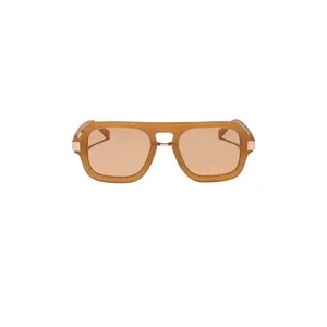DIFF EYEWEAR X Rachael Kirkonnell Combo Navigator Sunglasses in Cedar Tortoise & Brown