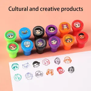Kpop Cartoon Hunter Girl Stamp Set, 12-Piece Student Toy Stamps, Birthday Gift for Boys & Girls, Perfect Party Present, Interactive Gifts for Fan Festival