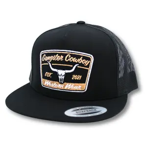 Western Wear - Black and Gold. Gangster Cowboy Official Product Snapback Hat