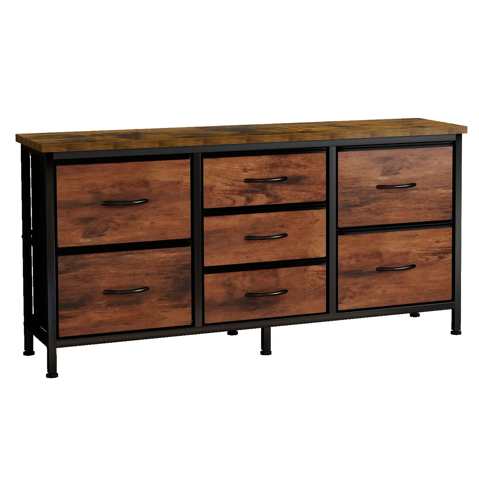 Low Profile Drawer Dresser with 7 Drawers, Fabric Storage Cabinet, Modern Storage Furniture for Closet, Small Rooms, Drawer Dressers