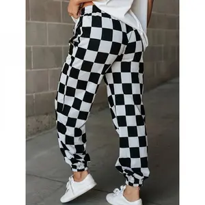 Trendy Black and White Checkered Jogger Pants for Effortless Style - Perfect for Casual Wear! plus size outfits vacation outfits women