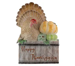 Northlight 20.25" Turkey & Pumpkins 'Happy Thanksgiving' Decor
