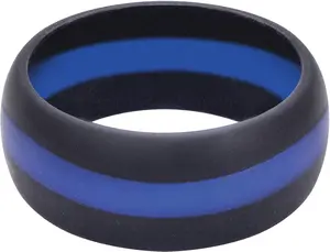 Thin Blue Line Silicone Ring