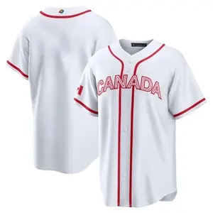 Canada 2026 World Cup Baseball Jersey, White Red Maple Leaf Canada Patriotic Sports Shirt, Canadian Pride Shirt, Team Canada Sports Jersey for Adults Youth and Kids