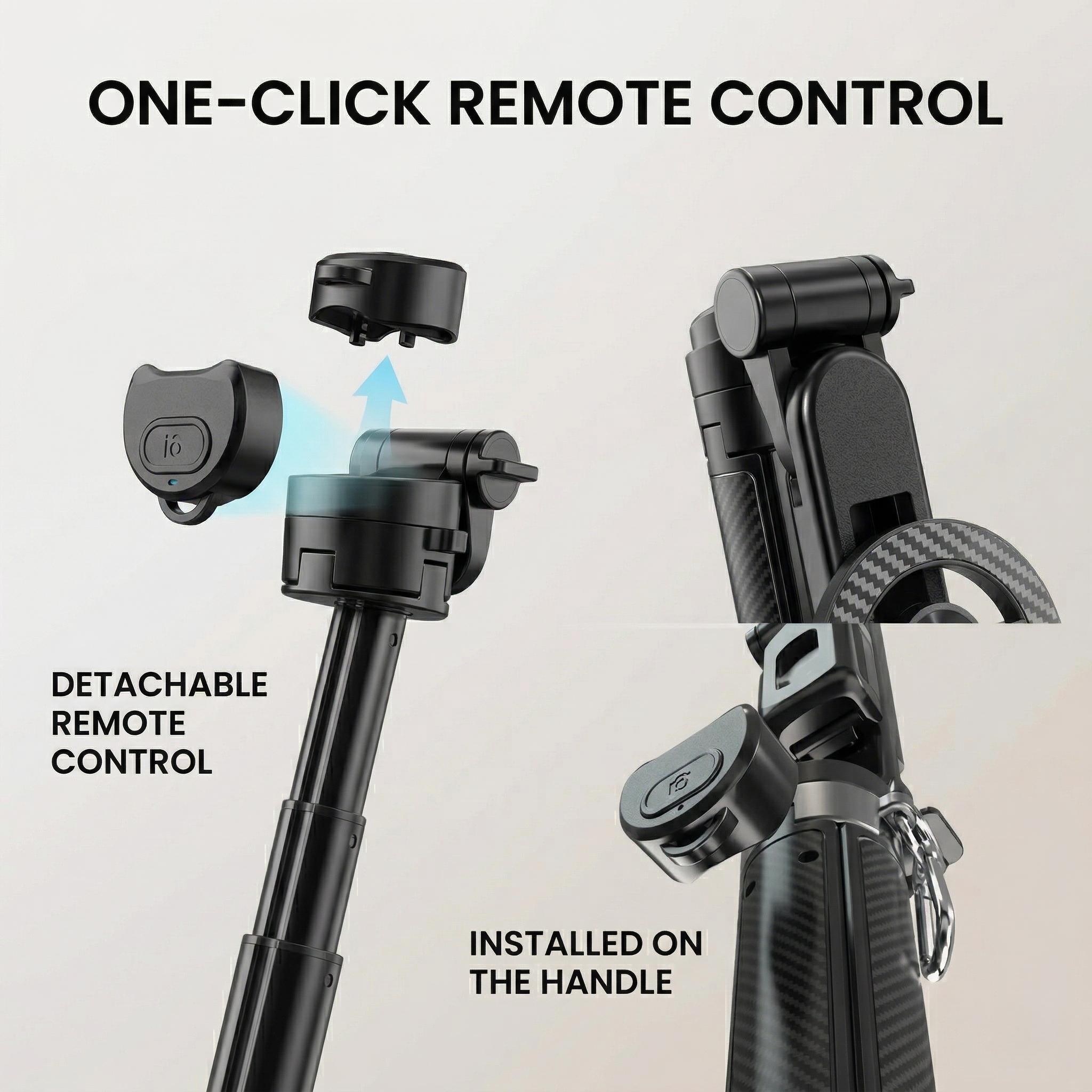 5-in-1 Magnetic Selfie Stick with Remote for Cell Phone 360° Rotation.Can Transforms into Mini Tripod/Camera Grip/Handheld Stabilizer/Phone Stand.Extend to 25 inches