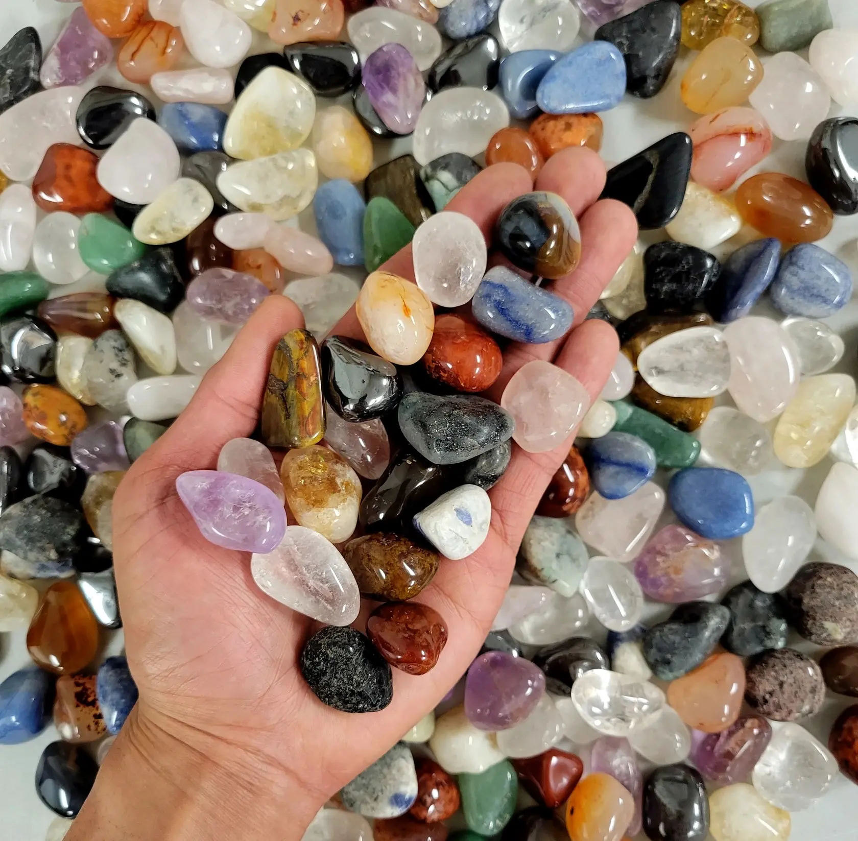 Tumbled Crystals Assorted Mix Polished Gemstones Bulk