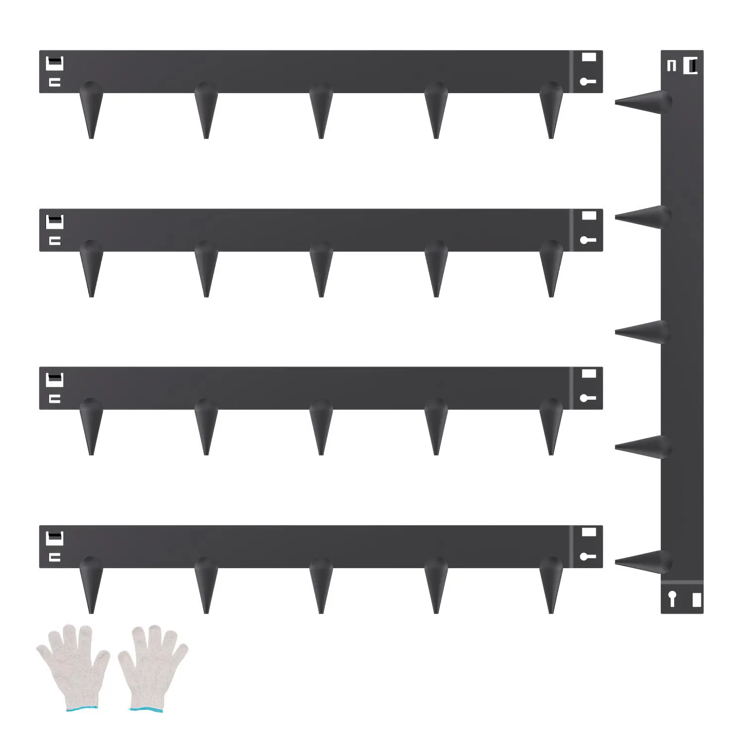 VEVOR Steel Landscape Edging, 5 Packs 39 x 3 in Rust-Resistant Metal Landscape Edging, Bendable Garden Edging Border, Heavy Duty Lawn Edging, Easy-to-Install, Flower Bed Yard Pathway Divider Black