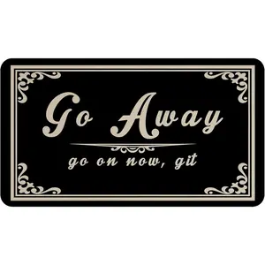 Go Away Go On Now Git Doormat 30x17 Inch Funny Front Door Mat Unwelcome Doormat Unique Door Mat Big Door Mat Non-Slip Backing Easy Cleaning All Weather Door Mat Farmhouse Style Halloween Door Mat