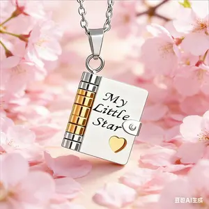My Little Star Book Necklace for Daughter 18 Inch Stainless Steel Chain with Openable Pendant for Birthdays Graduations Gift Ready Packaging unique jewelry
