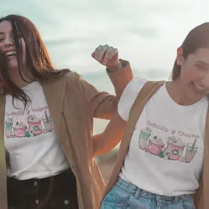 Cafecito y Chisme - Camisas Personalizadas Cotton White Black