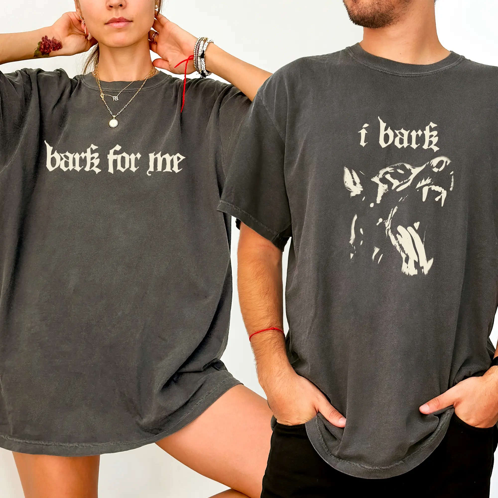 ChicCotton I Bark - Bark For Me Matching Comfort Colors Shirt, Vintage Barking Couple T-shirt, Retro Dog Barking Graphic Tee, Adult Humor Clothing