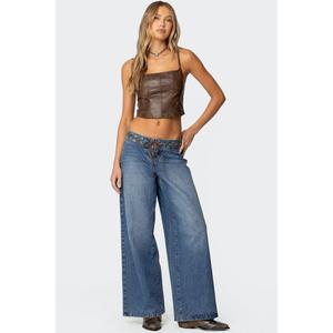 Stud & Grommet Low Rise Baggy Jeans