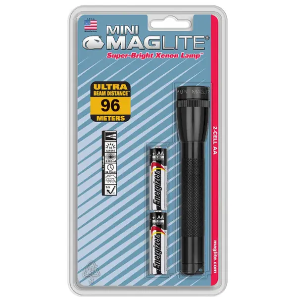 Maglite Mini Incandescent 2-Cell AA FLashlight - Black