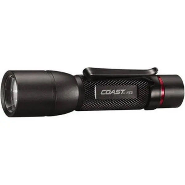 Coast 20769 White LED Tactical Flashlight - 130 Lumens, Black Aluminum Body, 1 AA Battery Included, Adult-Use Industrial Lighting, Led Lights