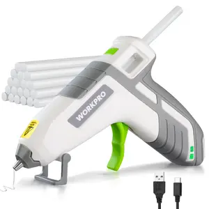 #SpringGlowUp WORKPRO 3.6V Cordless Hot Glue Gun(Upgrade), Fast Preheating, Smart Power-Off, USB-C Rechargeable Glue Gun, Less-drip Hot Glue Gun Kit with 20 Pcs Premium Mini Glue Sticks for DIY, Crafting and Arts