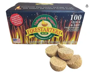 Lightning Nuggets Firestarters, 100 Count, 100% Wood, Quick & Easy Starter Kit for Barbecues, Grills, Wood Stoves, Fireplaces, Campfires and more!