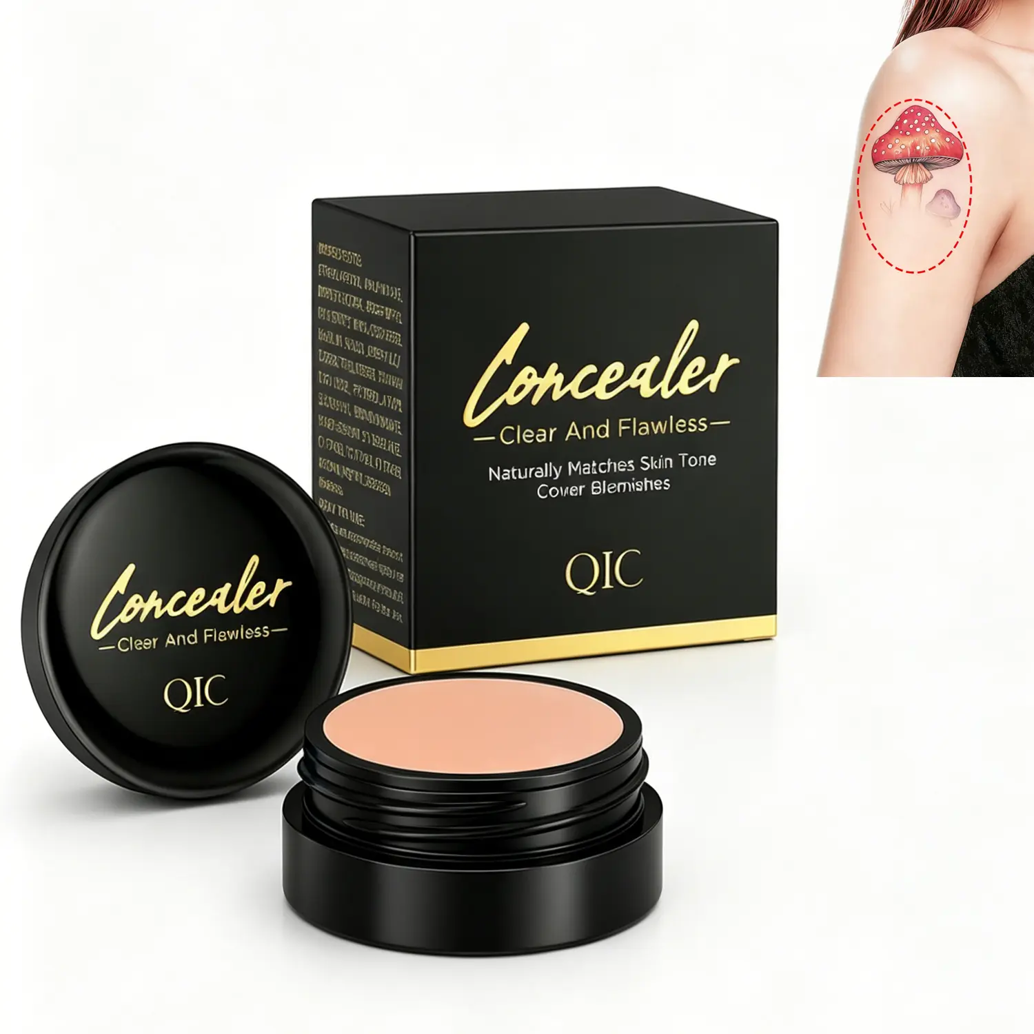 Lightweight Full Coverage Concealer Balm - Waterproof, Transfer-Proof Cosmetic, 36 Months Durable, Matte Look, Tone Evenness, Blemish Treatment, Multiple Shades for All Skin Types Adults' Daily Flawless Base