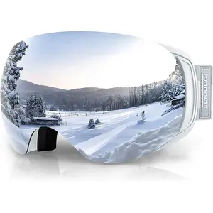 Ski Goggles OTG for Women Men Adult Youth-Over Glasses Snow Goggles-Interchangeable Lens,Anti Fog Snowboard Goggles
