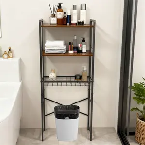 Finally! Over-the-Toilet Storage That Actually Looks Good – 3 Tiers + X-Shape Guardrail + Drain Basket, Perfect for Small Bathrooms