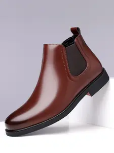 Men's Business Casual Boots Denim Model Work Shoes, Casual Ankle Boots, Comfortable Daily Wear Footwear for Men