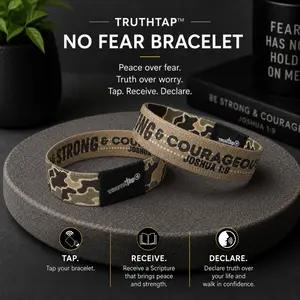 TruthTap™ No Fear Anxiety Relief Bangle with NFC Functionality, God Is With You Fashion Costume Jewelry Accessory