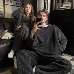 Fall & Winter Couples Pajama Set|Ultra-Soft Coral FleeceFlannel, Warm & Cozy Loungewear