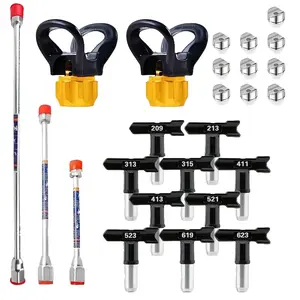 Airless Paint Sprayer Accessory Kit, 10 Reversible Spray Tips with Seals, 3 Extension Rod Set, 2 Nozzle Seats, Replacement Parts for Airless Spray Guns Christmas gifts Tool Industrial.Painters（25 Pieces）