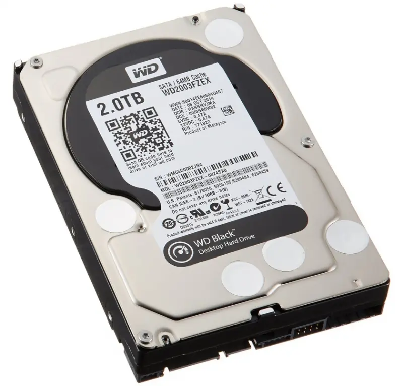 Refurbished WD Black 2TB 3.5-Inch SATA 6Gb/s Internal Hard Drive HDD 7200RPM 64MB Cache for Desktop PC Computer Gaming Workstation Storage Upgrade Replacement High Performance Data Storage Tested 100% Health Western Digital