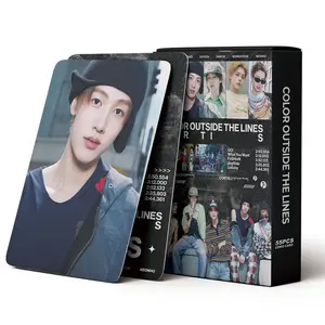 55 Piece K-Pop Idol Color Outside the Lines Theme Cards, High-Definition Fan Collection Card Set, Perfect for Collectors and Fans