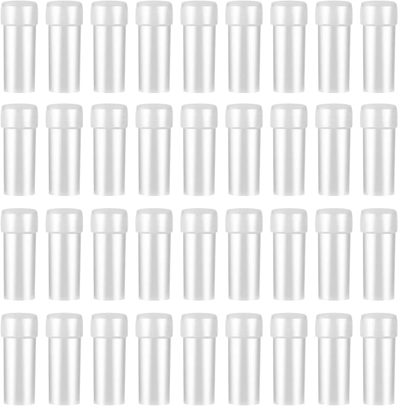 Pack of 100 Plastic Test Tubes Small Bottle, 5ml Vial Storage Vial Storage Container, Empty Pill Bottles Sample Bottles Vial Test Tube with Caps for Lab
