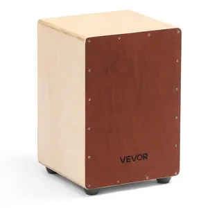 VEVOR Unique Cajon Box Drum, withInternal Guitar Strings, PortableWoodenPercussionBox, BirchWoodDrumMusicalInstrumentwith Adjustable Strap, forBeginners Professionals, 11.6x 11.6x 4 inVEVOR Super Brand Day