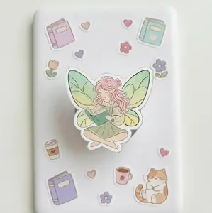 Reading Fairy Phone Grip, Cute Book Lover MagSafe Phone Holder, Bookish Aesthetic Phone Stand, Kindle Grip, Booktok Accessory Gift for Readers