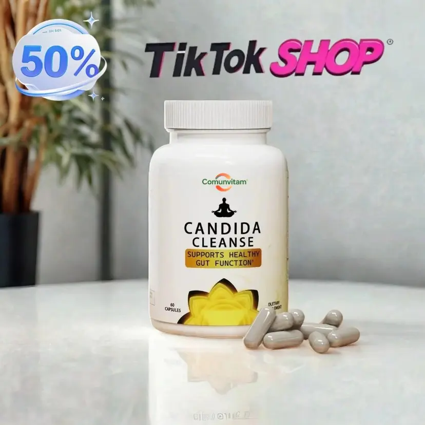Candida Cleanse Supplement - 60 Capsules with Black Walnut Hulls & Caprylic Acid for Candida Overgrowth, Healthy Gut Function & Digestive Health Support