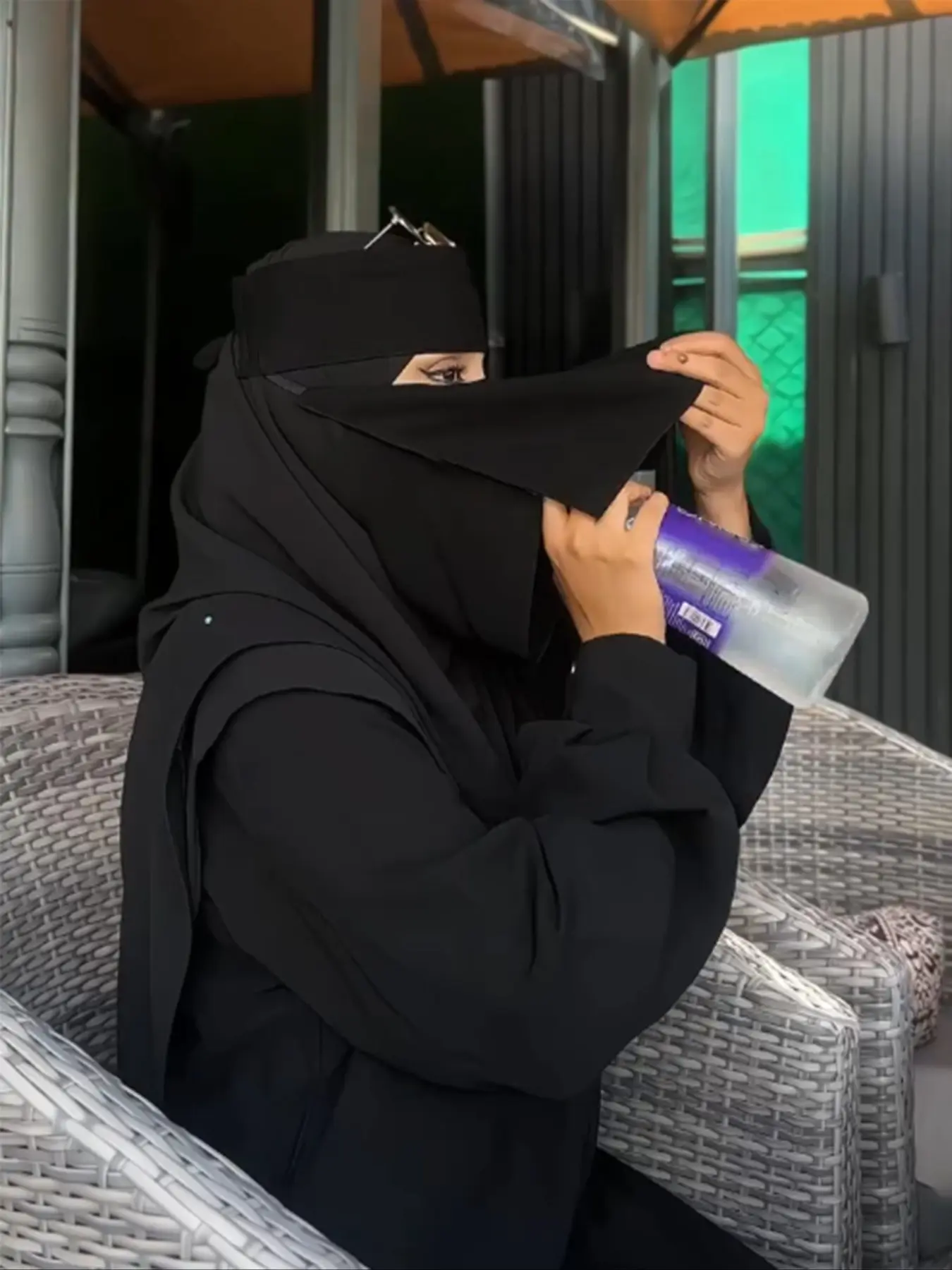 Women's Fashion Modesty Plain Color Dual Layer Veil Niqab, Comfortable Modal Headscarf, Multifunctional Muslim Sun Protection Scarf, Hijab