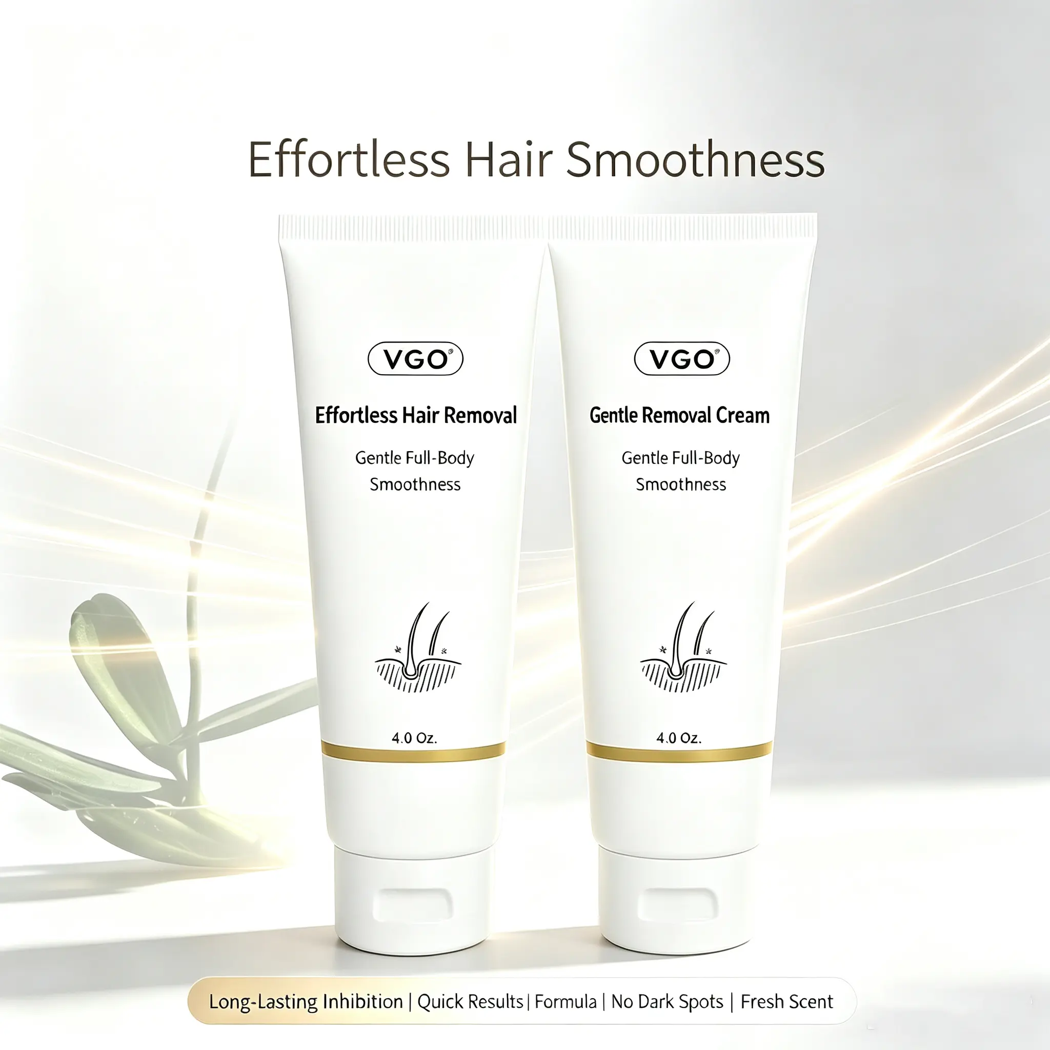 【Buy 2 Hair Removal Cream, Get 1 Free】VGO Hair Removal Cream ,Good hair remover  Gentle & Hypoallergenic Formula with Organic Plant Extracts and Jojoba Oil for Sensitive Skin on Legs, Arms & Underarms